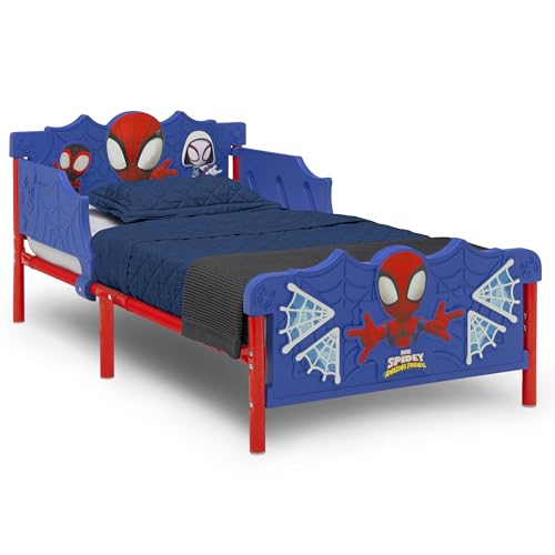 Spidey and His Amazing Friends 3D Toddler Bed with Guardrails, Blue