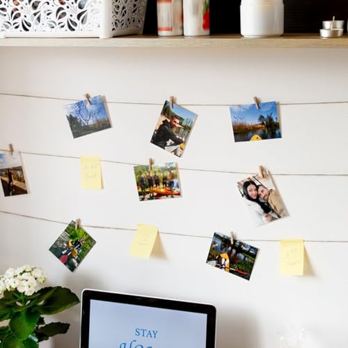 Boho Photo Hanging Display String with 50 Clips - 32.8 Ft Wall Decor