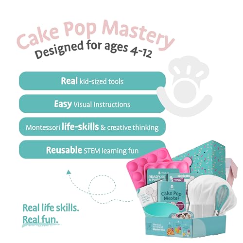 Kids Cake Pop Maker Kit with Reusable Baking Tools and Recipe Cards