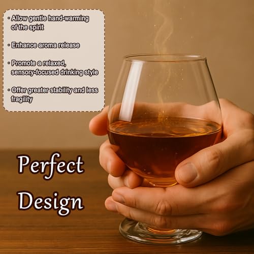 Almagic 11 oz / 330 ml Brandy Snifter Glasses Set of 4 – Lead-Free, Durable, Elegant Drinkware