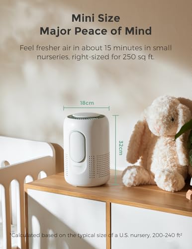 True HEPA Air Purifier for Bedroom with PM2.5 Monitor and Night Light