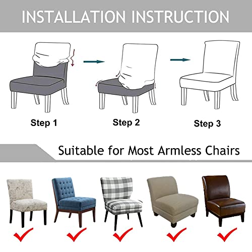 Luxury Velvet Armless Chair Slipcover - Removable & Washable Protector (Ivory)
