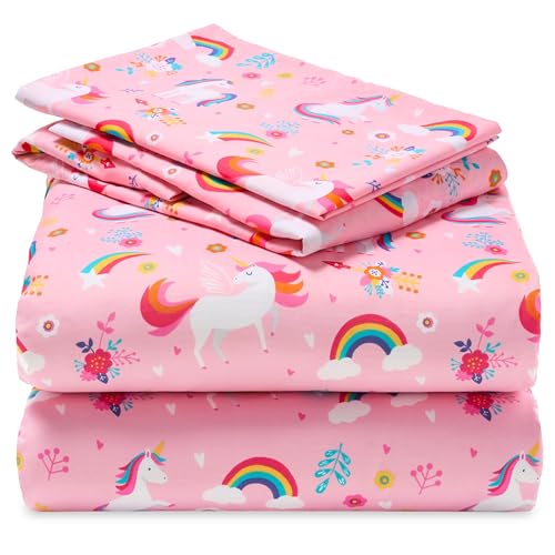 Joiedomi Kids Twin Sheet Set - 3-Piece Soft Microfiber Unicorn Bed Sheets