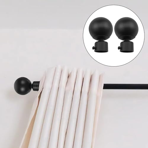 2PCS Metal Curtain Rod End Plugs - 1.1 Inch Spherical Finials for 28mm Rods