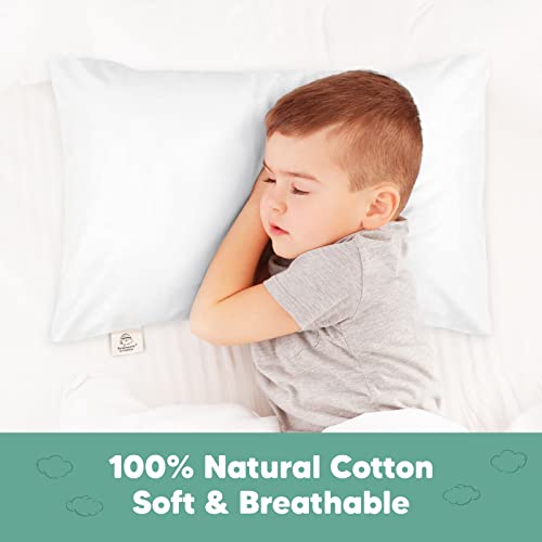KeaBabies Toddler Pillowcase 13x18 - Organic Cotton Cover (Soft White)