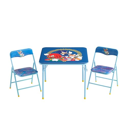 Kids 3-Piece Folding Table and Chair Set for Playroom and Activities