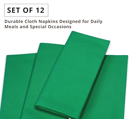 PurpleEssences 18x18 in Green Cloth Dinner Napkins Set of 12 - St Patrick's Day