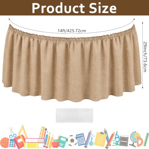 Rustic Ruffled Burlap Table Skirt, 14ft Vintage Tablecloth for Parties