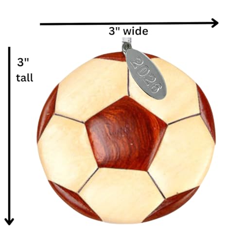 Twisted Anchor Soccer Ornament 2026 - Two-Tone Wood Intarsia Gift Box