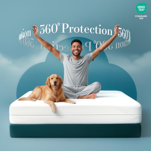 Utopia Bedding Queen Size Mattress Protector Encasement Waterproof 6-Sided