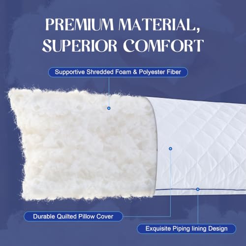 Memory Foam Body Pillow for Side Sleepers - 20 x 54 Inch, Soft & Breathable