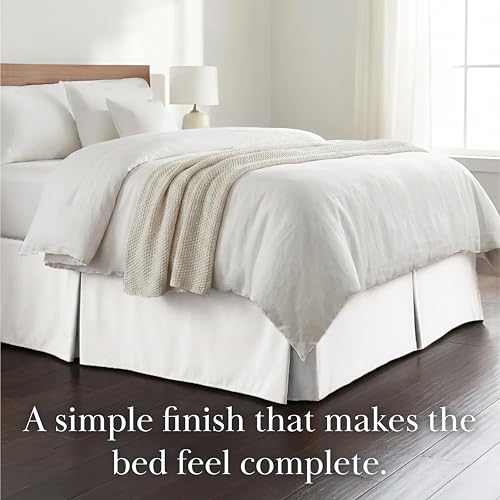 Queen Bed Skirt 14 Inch Drop - Pleated Soft Microfiber Dust Ruffle