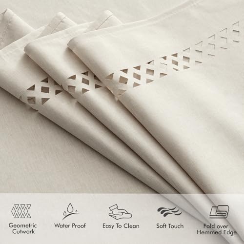 60-Inch Round Faux Linen Tablecloth - Waterproof & Stain Resistant