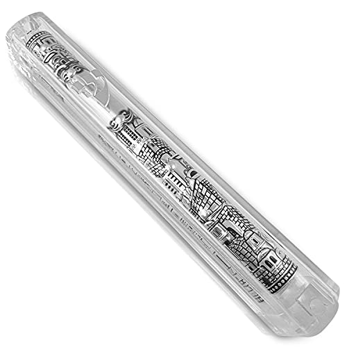 Clear Mezuzah Case with Scroll, 5-Inch Waterproof Door Mezuza with Jerusalem Design