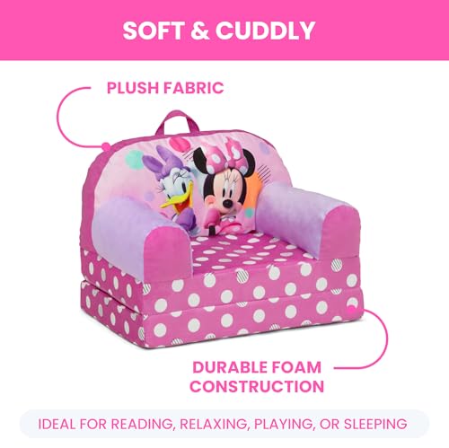 Kids Flip-Out Convertible Foam Chair & Toddler Sleeper Lounger, Pink