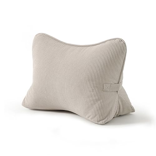 Corduroy Lumbar Support Pillow for Sofa & Bed - Ergonomic Triangle Cushion