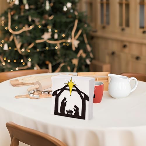 OAXNTGW Christmas Nativity Napkin Holder - Black Metal Table Decor (Nativity)