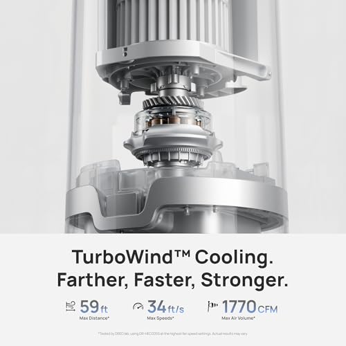 DREO TurboCool Misting Tower Fan 6L Evaporative Air Cooler Grey