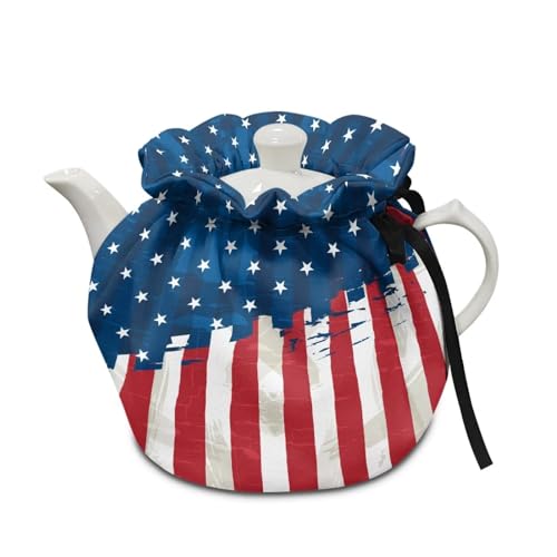 American Flag Insulated Teapot Cozy, Patriotic Kitchen Kettle Cover