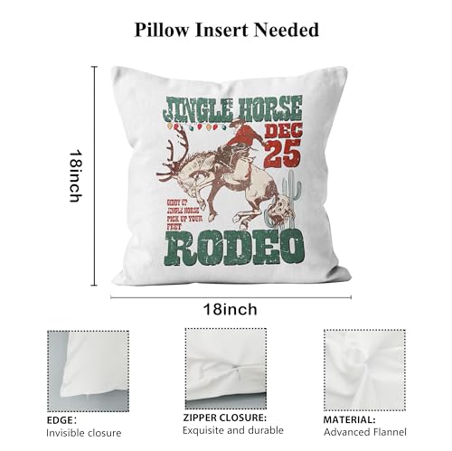 Christmas Throw Pillow Covers 18x18 Flannel Santa Tree Holiday Decor
