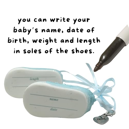 Personalized Baby Boy First Christmas Ornament - Blue Booties with Dated 2026