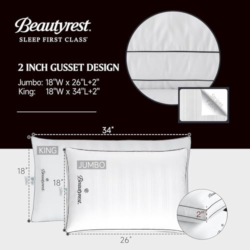 Luxury Queen Pillows Set of 2 - Soft Medium Down Alternative