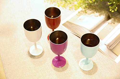 AMZUShome 10 oz Light Blue Stainless Steel Wine T tumbler with lid & straw, double walled