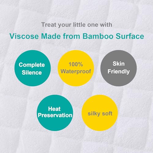 Biloban Waterproof Bamboo Bassinet Mattress Pad Cover for Baby Delight, 2 Pack