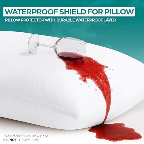 Utopia Bedding Waterproof Pillow Protectors Set of 4 Standard Size Zippered