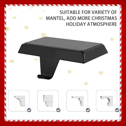 Adjustable Christmas Stocking Holders for Fireplace Mantle - 4 Pack