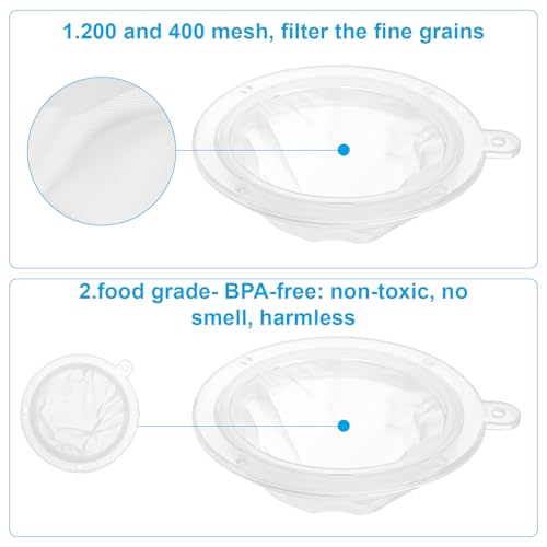 Elegaperma Ultra Fine Mesh Strainer Set for Coffee, Juice & Liquids - 100 & 300 Mesh, 5 Inch Filter Funnels
