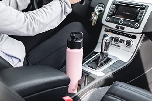 Insulated Stainless Steel Water Bottle with Straw Lid - 22oz, Black