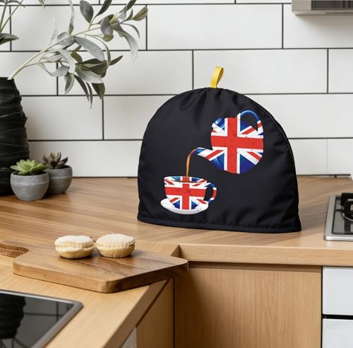 British Flag Teapot Cozy - Cotton Insulated Tea Pot Cover 32cm x 22.5cm