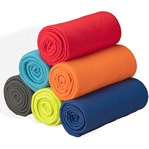 Assorted 6-Pack Cozy Fleece Throw Blankets 50x60 Inches - Soft Lightweight Pet-Friendly for Bed Sofa Camping