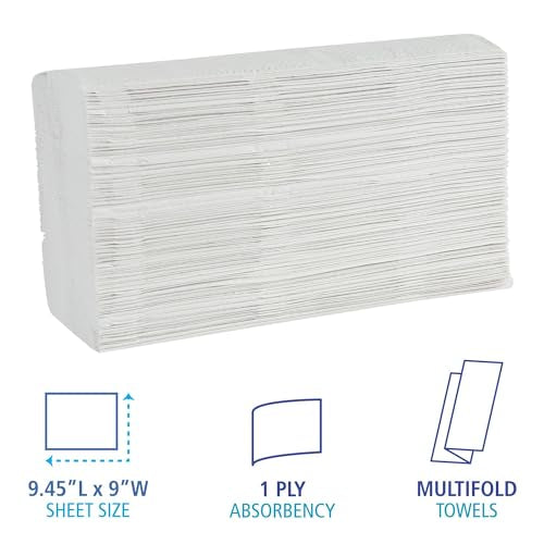 White Multifold Disposable Paper Hand Towels, 1-Ply (16 Packs / 4000 Count)