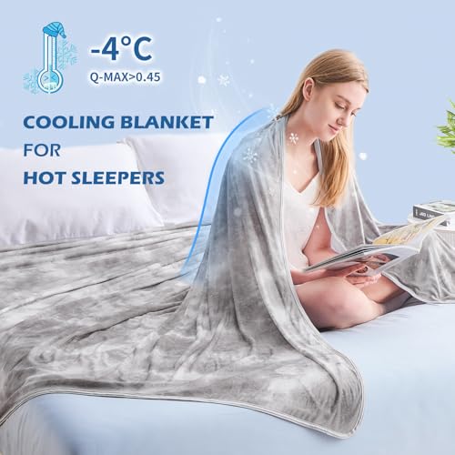Cooling Blanket Twin Size 60x80 for Hot Sleepers - Lightweight Summer Relief