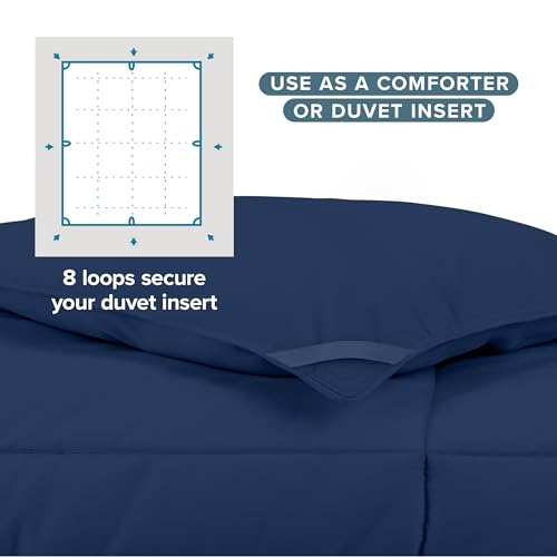 Bare Home Down Alternative Duvet Insert Comforter - Twin/Twin XL, Dark Blue