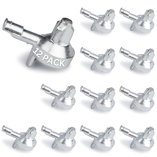Zinc Plated Steel Bookshelf Pins & Shelf Support Pegs (#131372) - 12 Pack