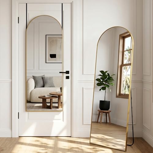 58"x20" Arched Full Length Mirror - Over-the-Door, Wall or Floor Standing