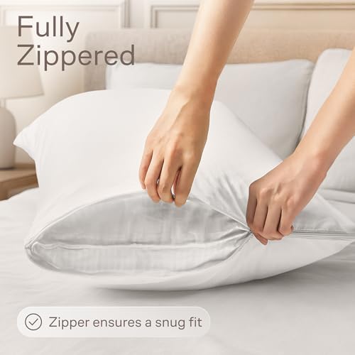 Niagara Sleep Solution Ultra Soft Pillow Protectors with Zipper, Standard, Set of 4
