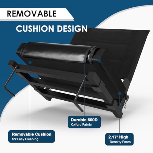 Portable Stadium Seat with Back Support, Folding Bleacher Chair with Cushion