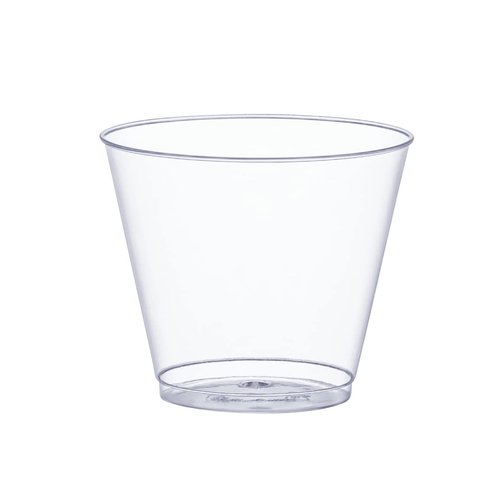SETUP 9 oz Clear Hard Plastic Shot Glasses [100 Count] Small Disposable Shot Cups for Cocktails & Parties