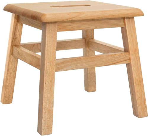 Solid Hardwood Step Stool, 12.25-Inch Fully Assembled Wooden Stool