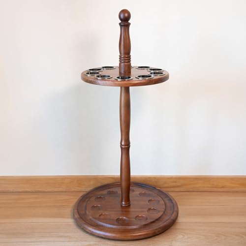 Wooden Cane Holder Stand - Floor Standing Organizer for 10 Walking Sticks