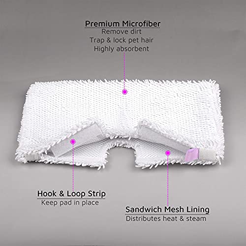 Flammi 4-Pack Steam Mop Replacement Pads for Shark Pocket Mops