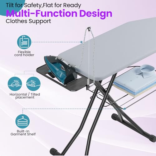 Extra Wide Ironing Board, 18x47 Inch Heavy Duty Foldable Ironing Station