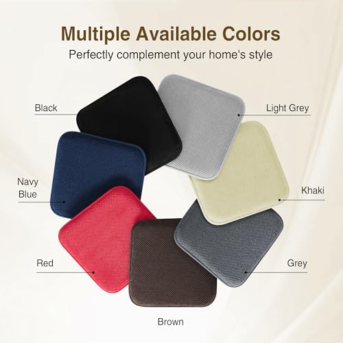 Memory Foam Dining Chair Cushions, 16x16 Non-Slip Seat Pads, Set of 2