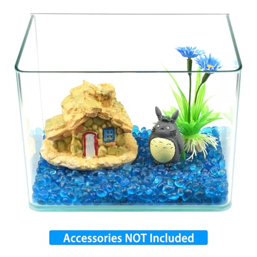 Lake Blue Glass Pebbles 1 lb - Irregular Sea Glass Stones for Vases & Aquariums