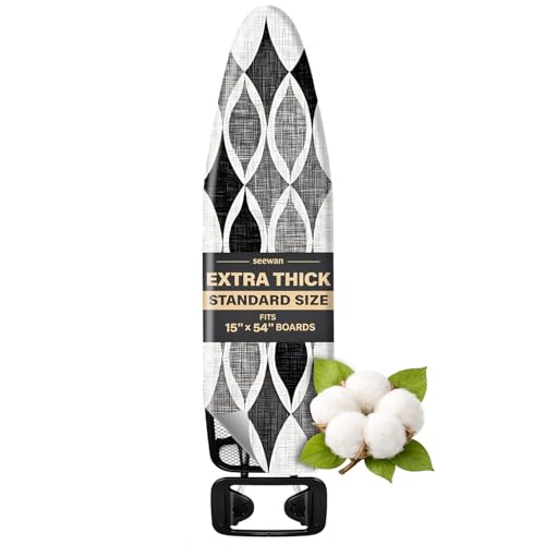 Seewan Cotton Ironing Board Cover 15x54 Inch Heat & Stain Resistant