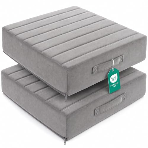 22-Inch Large Floor Pillows Set of 2, Thick High-Density Foam Cushions